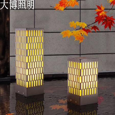 LED柱頭燈落地式新中式方形草坪燈小區工程特色燈廠家批發
