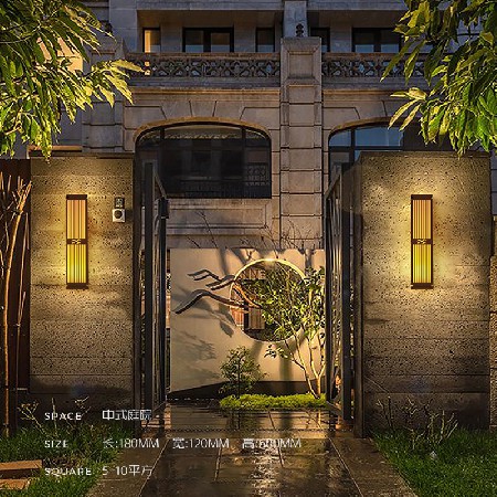 室外壁燈led特色LOGO可訂庭院景觀新中式不銹鋼戶外壁燈廠家批發(fā)