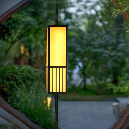 定制新中式太陽(yáng)能柱頭燈中字庭院燈戶外防水花園別墅圍墻燈